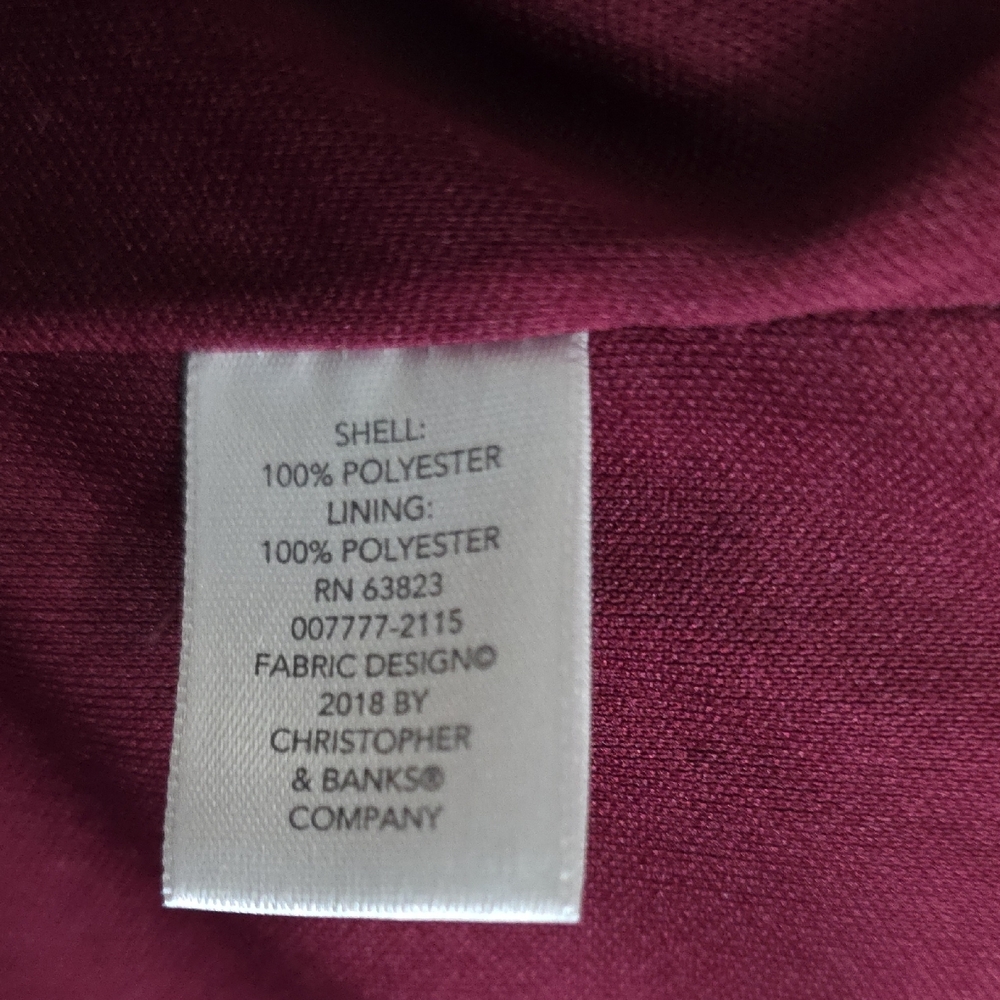CJ Banks Maroon and Mustard Floral Blouse - Picture 4 of 5